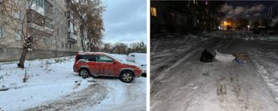 В Новосибирске водители не разглядели под снегом сквер и начали ездить по нему