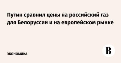 Путин сравнил цены на российский газ для Белоруссии и на европейском рынке