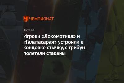 Игроки «Локомотива» и «Галатасарая» устроили в концовке стычку, с трибун полетели стаканы