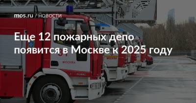 Еще 12 пожарных депо появится в Москве к 2025 году