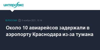 Около 10 авиарейсов задержали в аэропорту Краснодара из-за тумана