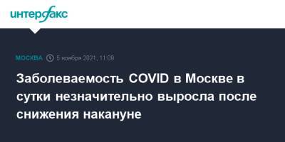 Заболеваемость COVID в Москве в сутки незначительно выросла после снижения накануне