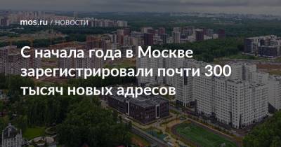 С начала года в Москве зарегистрировали почти 300 тысяч новых адресов