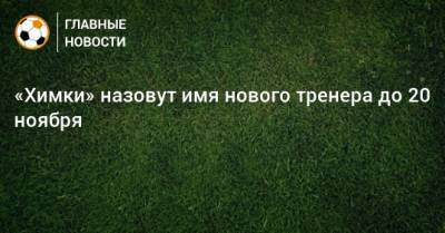 «Химки» назовут имя нового тренера до 20 ноября