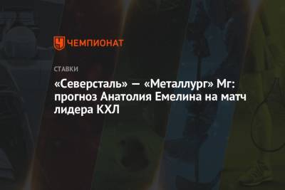«Северсталь» — «Металлург» Мг: прогноз Анатолия Емелина на матч лидера КХЛ