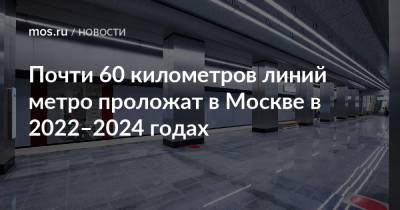 Почти 60 километров линий метро проложат в Москве в 2022–2024 годах