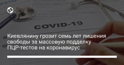 Киевлянину грозит семь лет лишения свободы за массовую подделку ПЦР-тестов на коронавирус