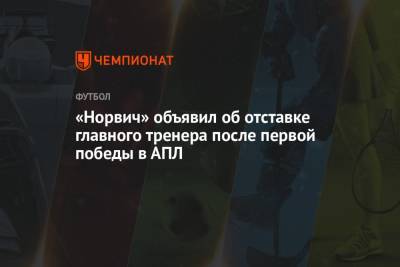 «Норвич» объявил об отставке главного тренера после первой победы в АПЛ