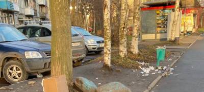 Жители Петрозаводска обвиняют маршрутчиков в создании помойки на конечной остановке (ФОТО)