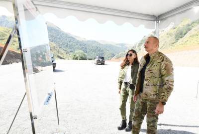 Президент Ильхам Алиев и Первая леди Мехрибан Алиева заложили фундамент Шушинской радиотелевизионной вышки