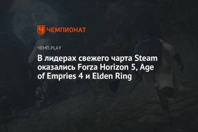 В лидерах свежего чарта Steam оказались Forza Horizon 5, Age of Empries 4 и Elden Ring