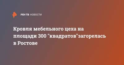Кровля мебельного цеха на площади 300 "квадратов"загорелась в Ростове
