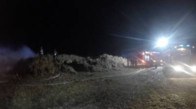 При пожаре в Несвижском районе сгорело 68 т соломенной сечки