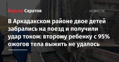 В Аркадакском районе двое детей забрались на поезд и получили удар током: второму ребенку с 95% ожогов тела выжить не удалось - nversia.ru - Саратовская обл.