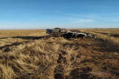 В Волгоградской области перевернулась иномарка, водитель погиб