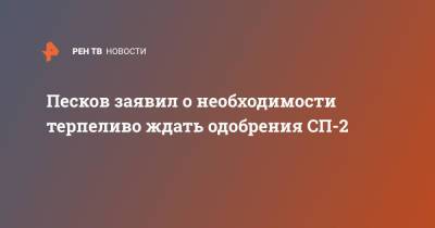Дмитрий Песков - Песков заявил о необходимости терпеливо ждать одобрения СП-2 - ren.tv - Россия - Штральзунд - Европа