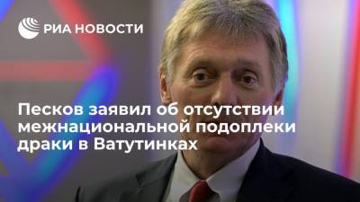 Песков заявил об отсутствии межнациональной подоплеки в драке в Новой Москве