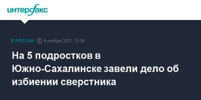 На 5 подростков в Южно-Сахалинске завели дело об избиении сверстника