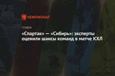 «Спартак» — «Сибирь»: эксперты оценили шансы команд в матче КХЛ