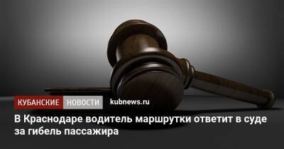 В Краснодаре водитель маршрутки ответит в суде за гибель пассажира