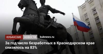 За год число безработных в Краснодарском крае снизилось на 83%