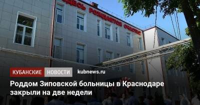 Роддом Зиповской больницы в Краснодаре закрыли на две недели