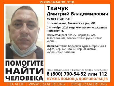 В Тосненском районе районе без вести пропал 40-летний мужчина