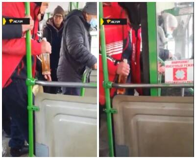 Пьяного безмасочника силой вытолкали из автобуса в Новосибирске