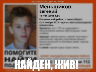 В Новосибирске прекращены поиски 16-летнего Евгения Меньшикова