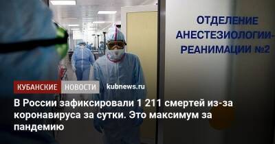 В России зафиксировали 1 211 смертей из-за коронавируса за сутки. Это максимум за пандемию