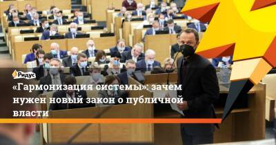 «Гармонизация системы»: зачем нужен новый закон опубличной власти