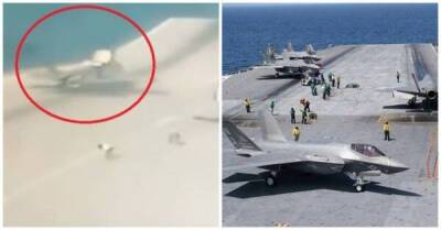 Момент падение истребителя F-35 с авианосца засняли на видео