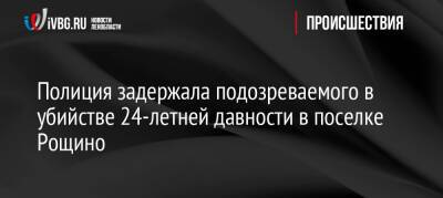 Полиция задержала подозреваемого в убийстве 24-летней давности в поселке Рощино