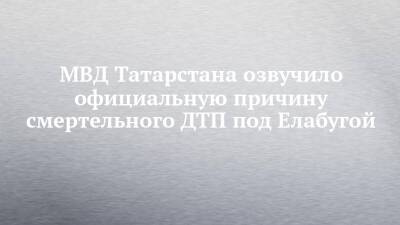 МВД Татарстана озвучило официальную причину смертельного ДТП под Елабугой