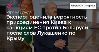 Эксперт оценила вероятность присоединения Киева к санкциям ЕС против Беларуси после слов Лукашенко по Крыму