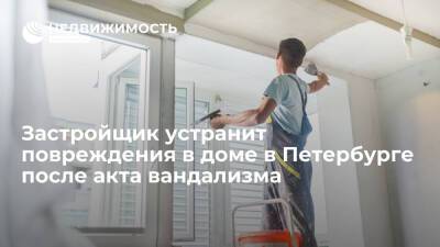 Компания-застройщик устранит повреждения в доме в Петербурге после акта вандализма