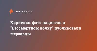 Кириенко: фото нацистов в "Бессмертном полку" публиковали мерзавцы