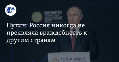 Путин: Россия никогда не проявляла враждебность к другим странам