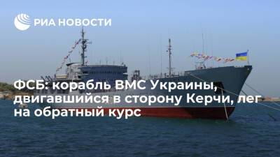 ФСБ: корабль ВМС Украины, двигавшийся в сторону Керченского пролива, лег на обратный курс