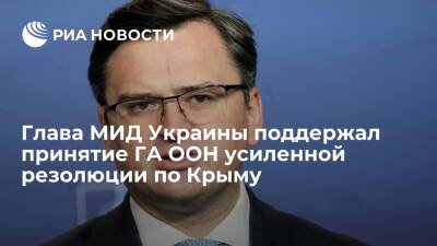 Глава МИД Украины Кулеба поддержал принятие ГА ООН усиленной резолюции по Крыму