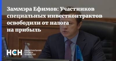 Заммэра Ефимов: Участников специальных инвестконтрактов освободили от налога на прибыль
