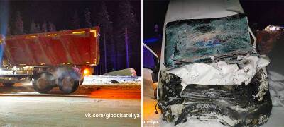 Молодой водитель пострадал при столкновении фургона с грузовиком в Карелии (ФОТО)