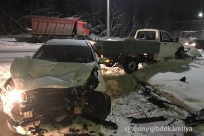 Автоледи в Карелии попала в аварию по вине другого водителя