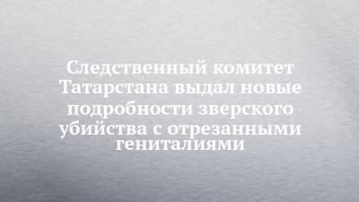 Следственный комитет Татарстана выдал новые подробности зверского убийства с отрезанными гениталиями