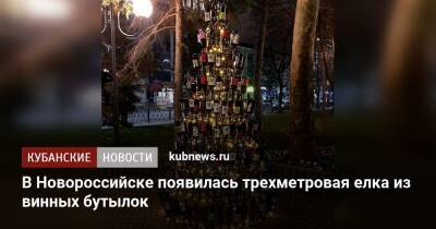 В Новороссийске появилась трехметровая елка из винных бутылок