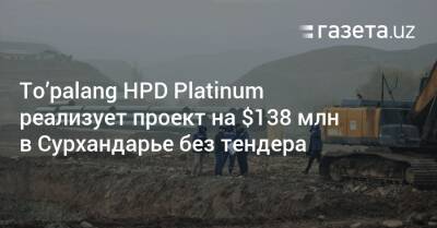 To’palang HPD Platinum реализует проект на $138 млн в Сурхандарье без тендера