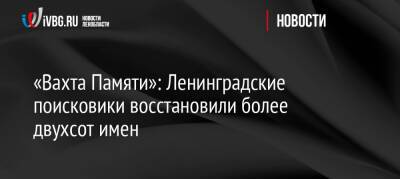 «Вахта Памяти»: Ленинградские поисковики восстановили более двухсот имен