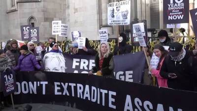 Акция протеста в Лондоне против экстрадиции Ассанжа в США