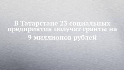 В Татарстане 23 социальных предприятия получат гранты на 9 миллионов рублей