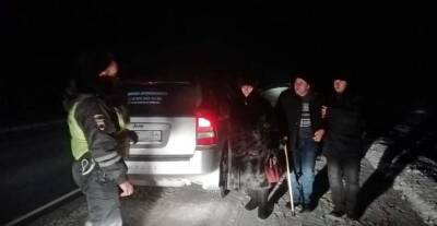 Под Новосибирском инспекторы ГИБДД спасли замерзающую на трассе семью